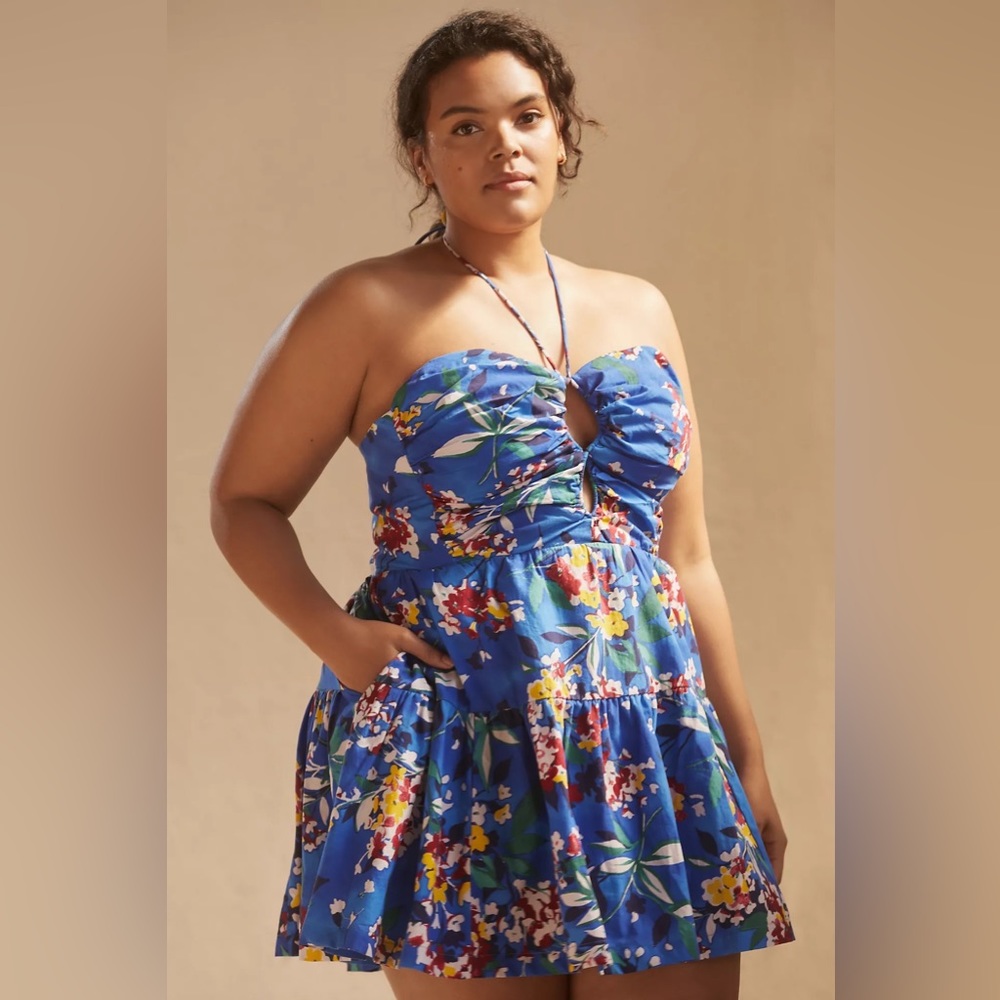 Anthropologie Emily Floral Halter Mini Dress - Picture 8 of 17